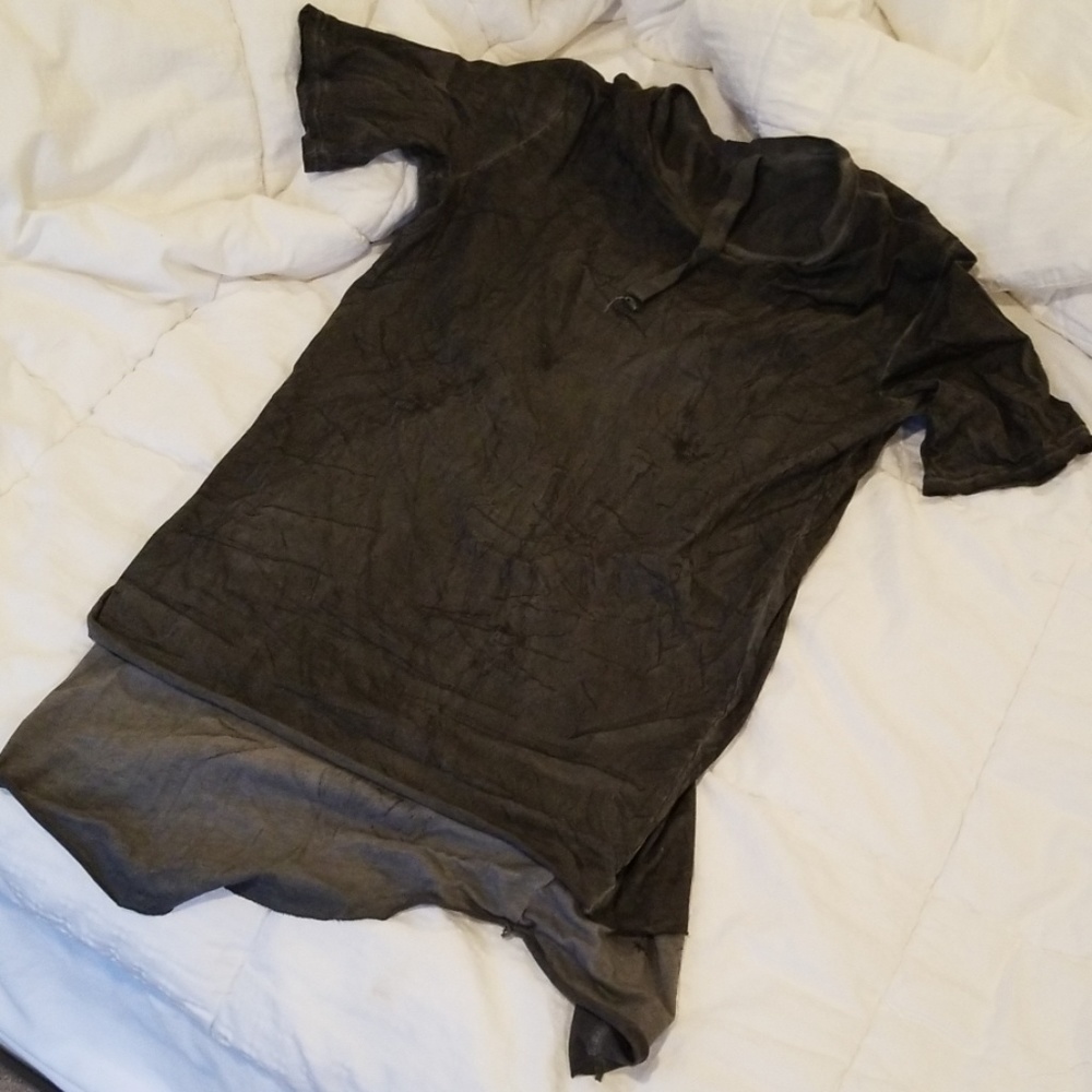 Gray and Black Chaunk - DRKLAC shirt, short sleeve